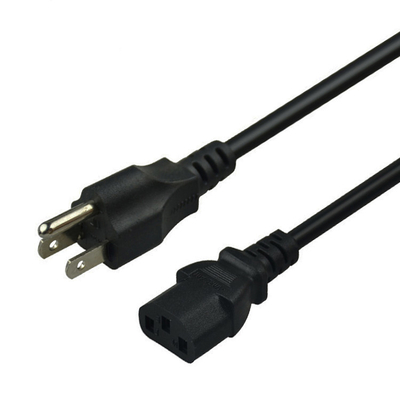 UL de goedgekeurde van het de Machtskoord van CEI 320 C13 Stop van de V.S. 3 Pin Black Computer Power Cord